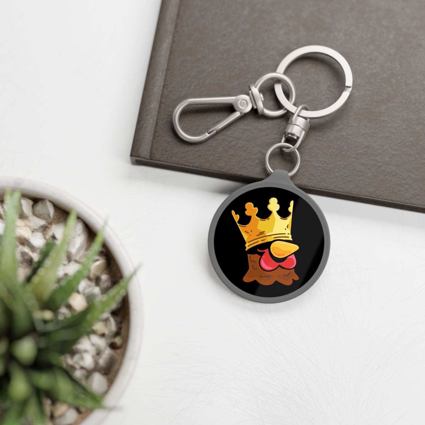 Keyring Tag COQ INU 0x420 Black back ground COQ head Crown by Gravy