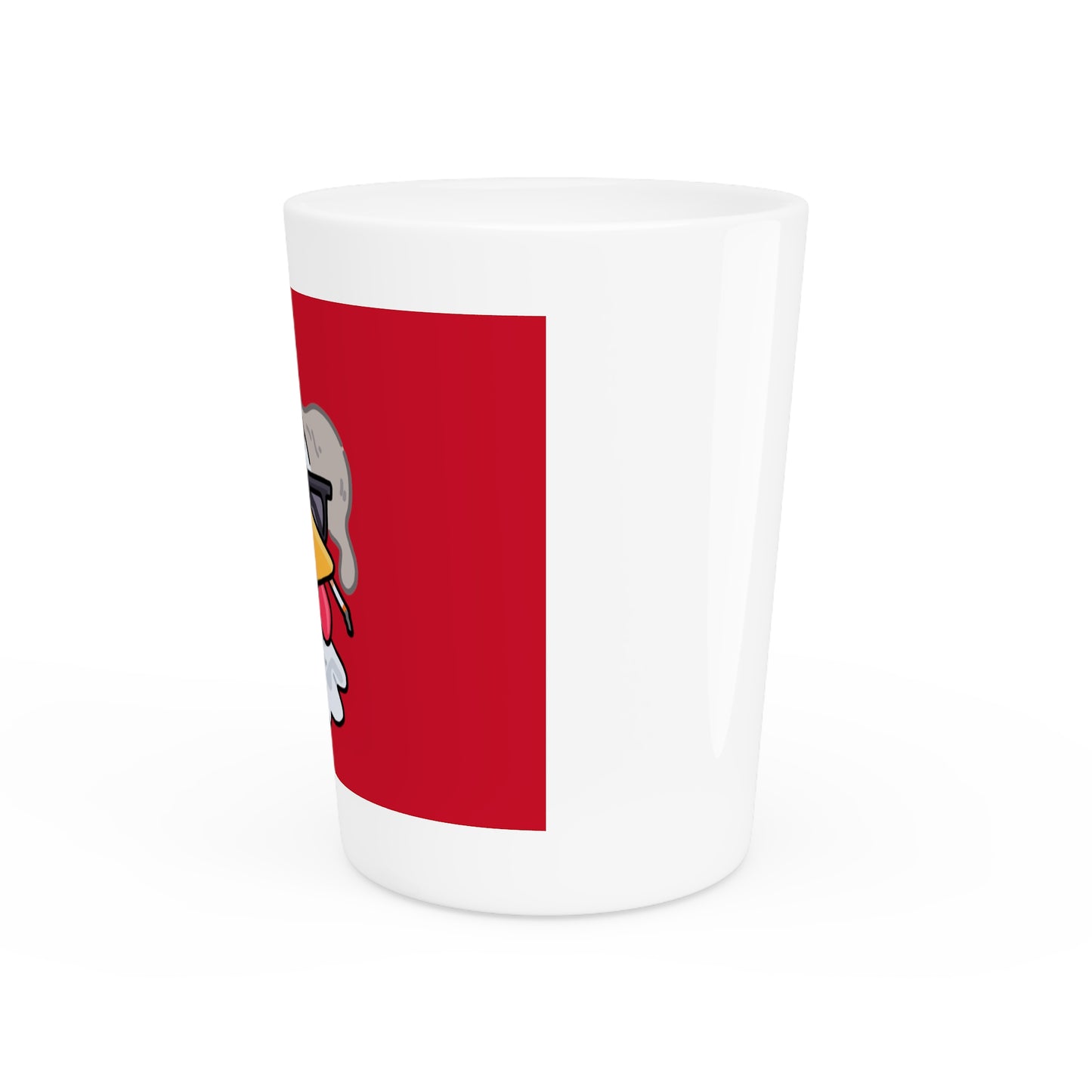 Gravy Fan Art Shot Glass Fan Art COQ Smokers Head on Red background (0x420 INU Store)