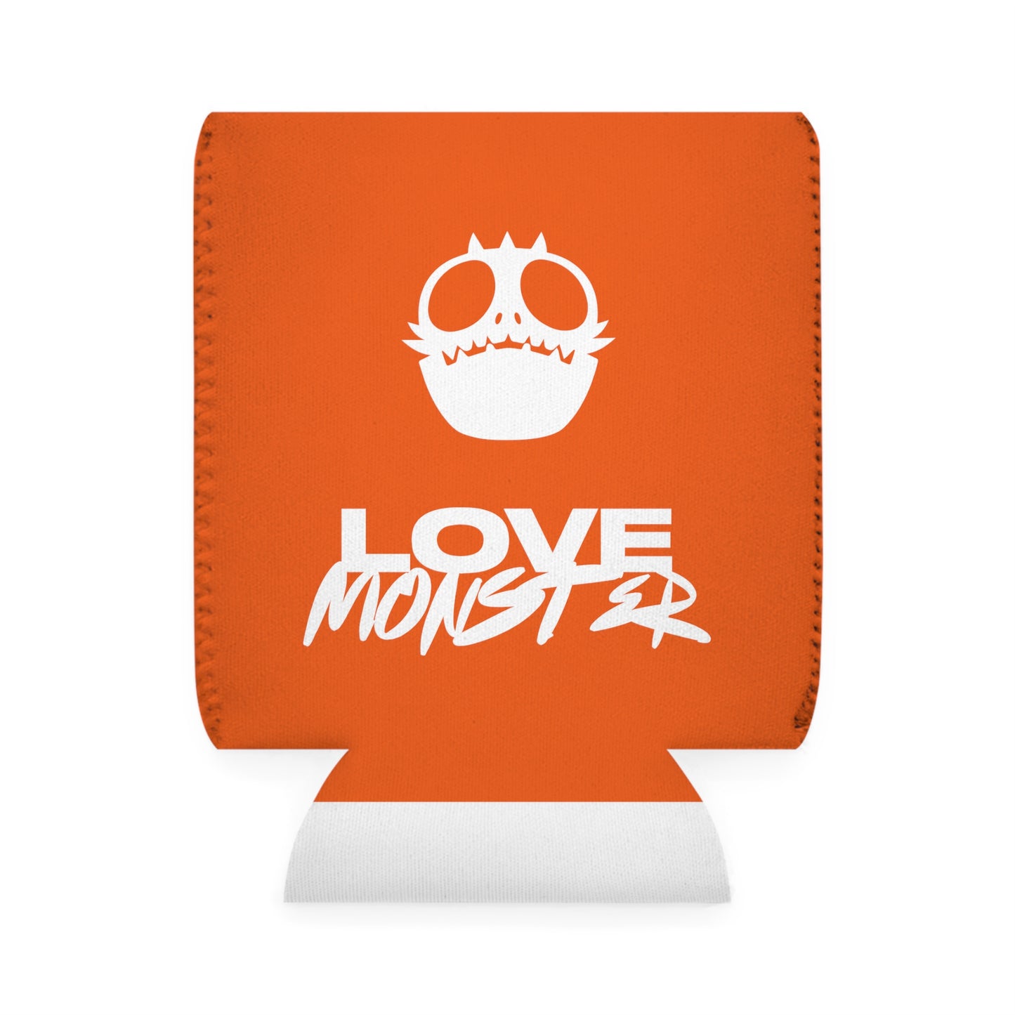 Love Monster Can Cooler Sleeve White Text & White Logo Emblem