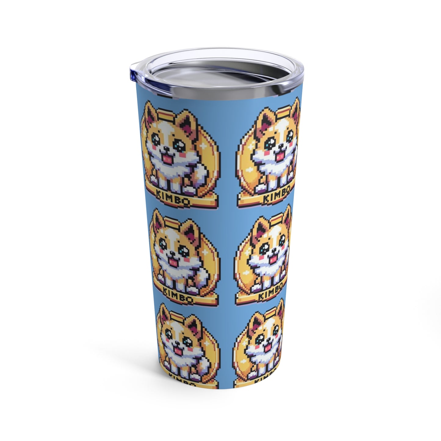 KIMBO Tumbler 20oz COQ INU (0x420 Shop) on Light Blue Background #KIMBO Gold By Nifty