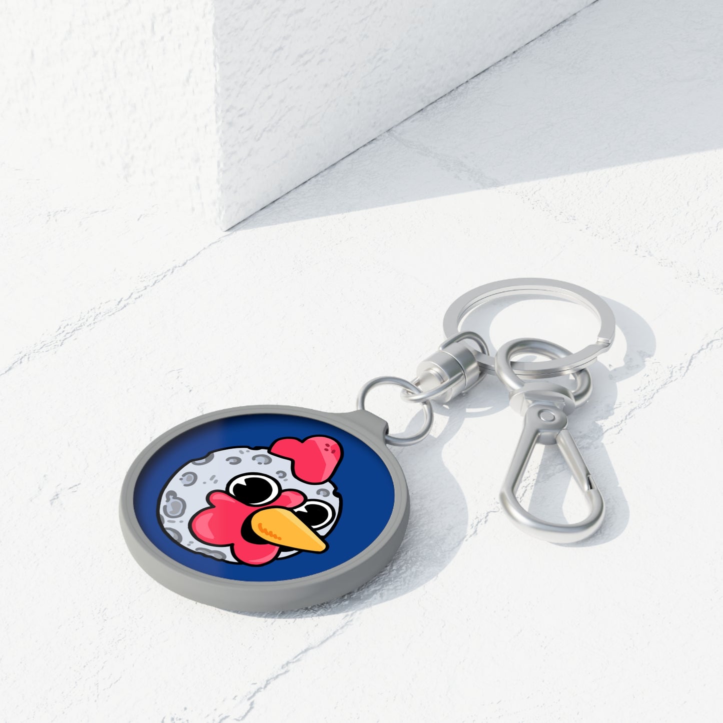 Keyring Tag COQ INU 0x420 Navy back ground COQ Moon by Gravy