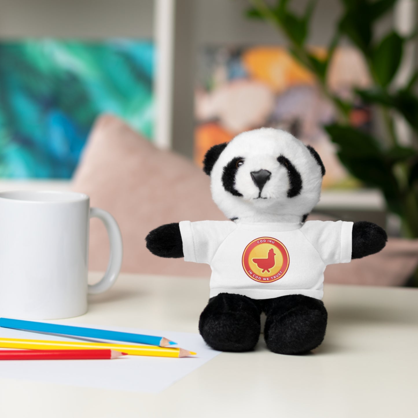 Stuffed Animals with Tee COQ INU Coin Logo print by Nifty