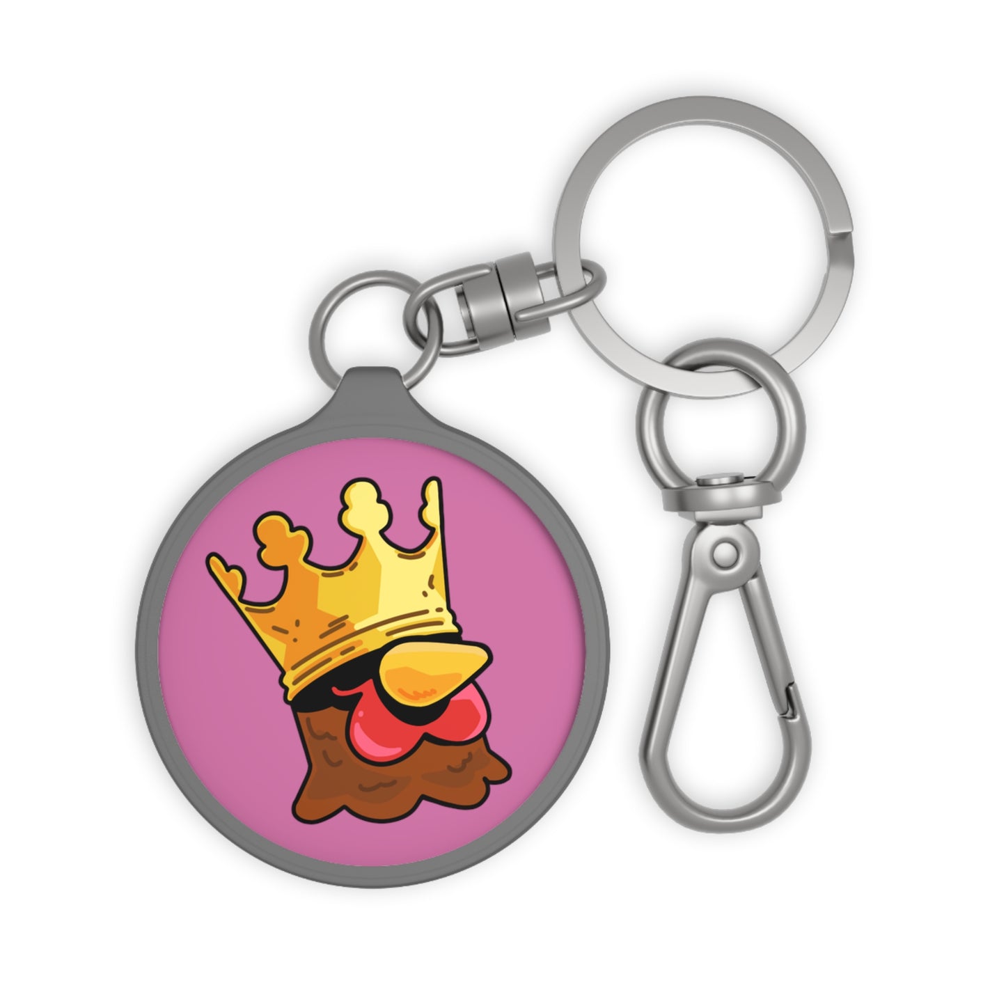 Keyring Tag COQ INU 0x420 Pink back ground COQ head Crown by Gravy