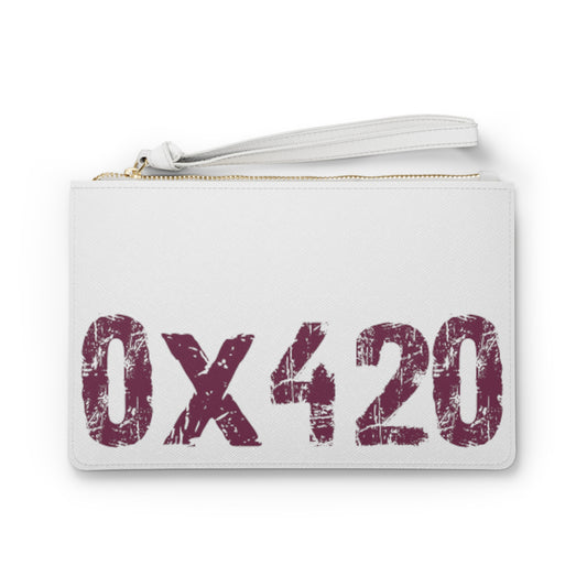 Clutch Bag Purple Text on White Bag COQ INU 0x420 by Nifty