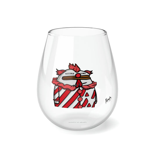 Copy of Pepe Portraits COQ INU, Black Text by Numpty Stemless Wine Glass, 11.75oz #14 by Numpty