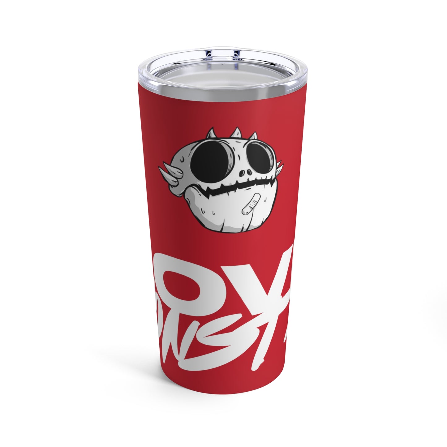 20oz Love Monster Tumbler with White Text & Skull Design, Insulated Drinkware