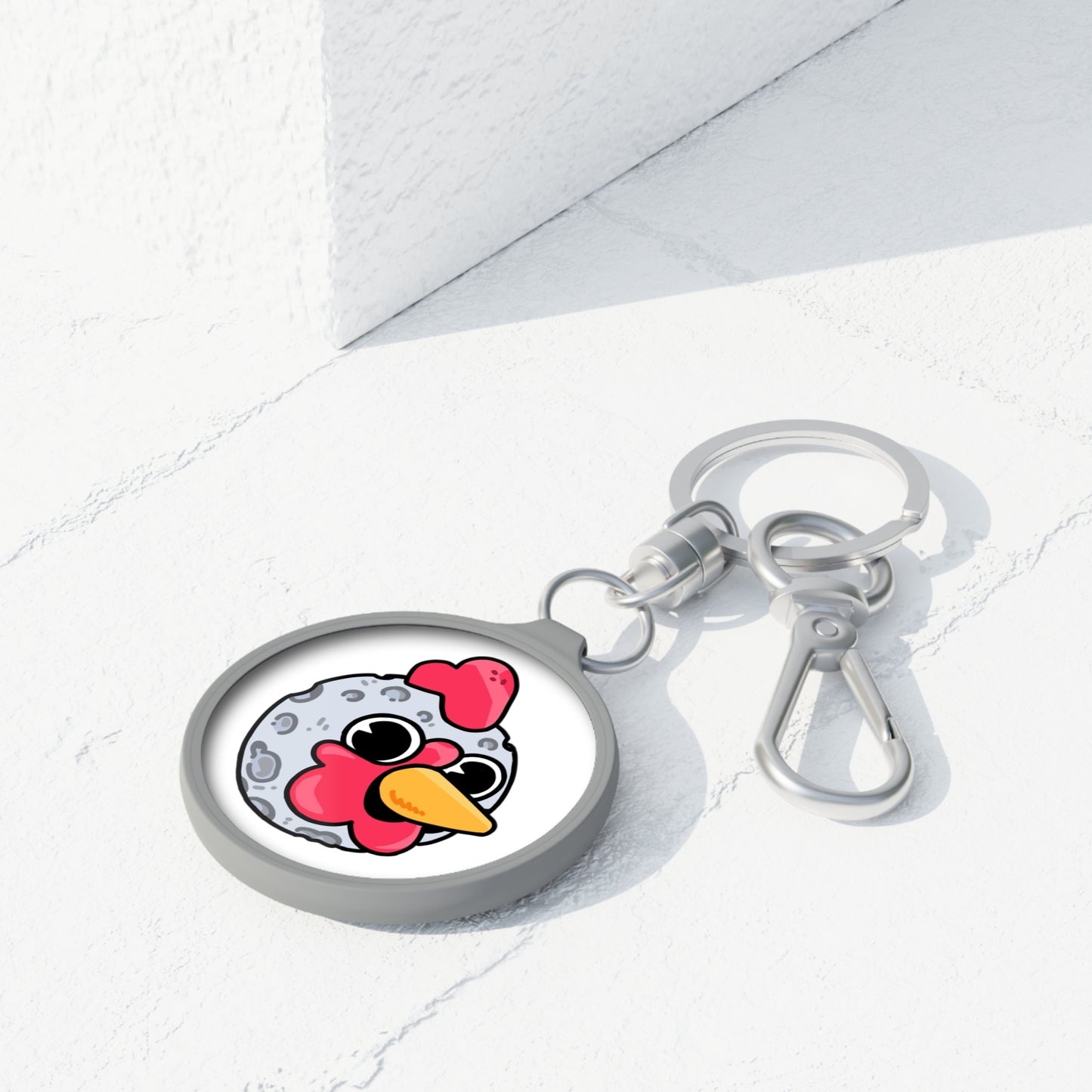 Keyring Tag COQ INU 0x420 White back ground COQ Moon by Gravy