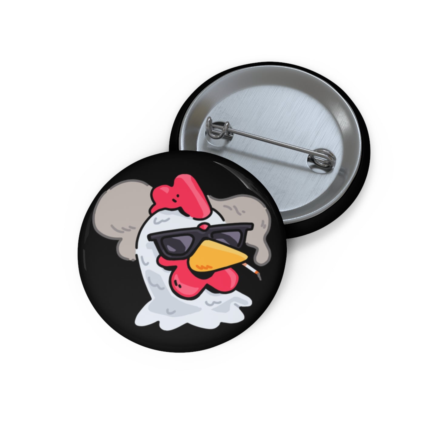 COQ Head Smoking Buttons By Gravy #COQ INU Pin Funny Chicken (Chikn)