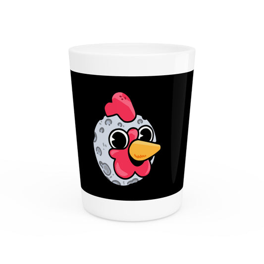 Gravy Fan Art Shot Glass Fan Art COQ Moon Head on Black background (0x420 INU Store)