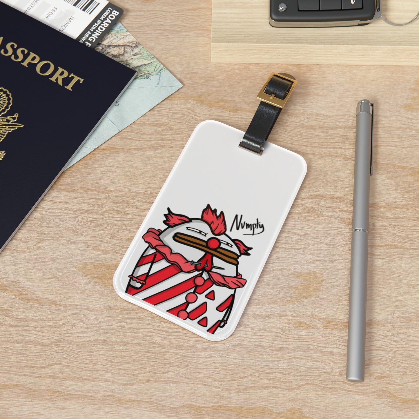 Luggage Tag COQ INU Logo & 0x420 Print by Numpty Pepe Portraits Clown