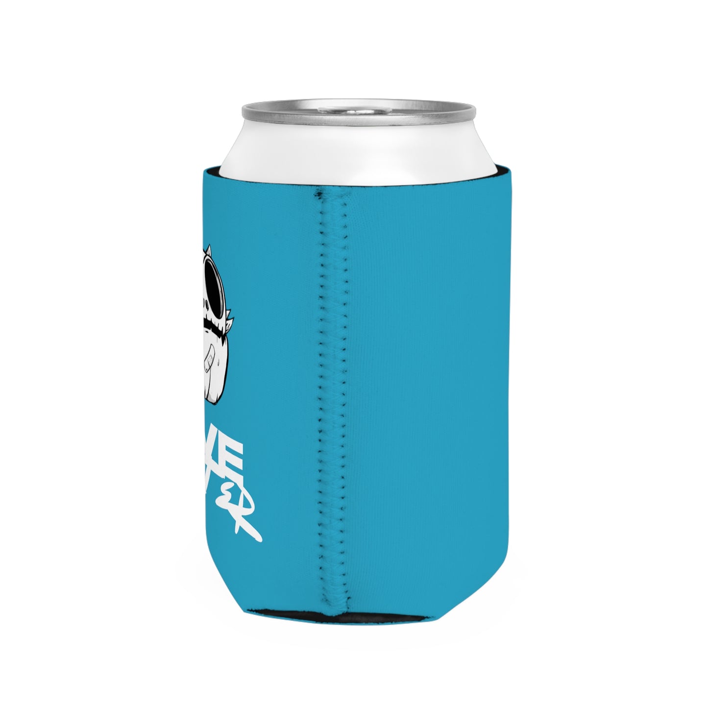 Love Monster Can Cooler Sleeve White Text & Skully Head