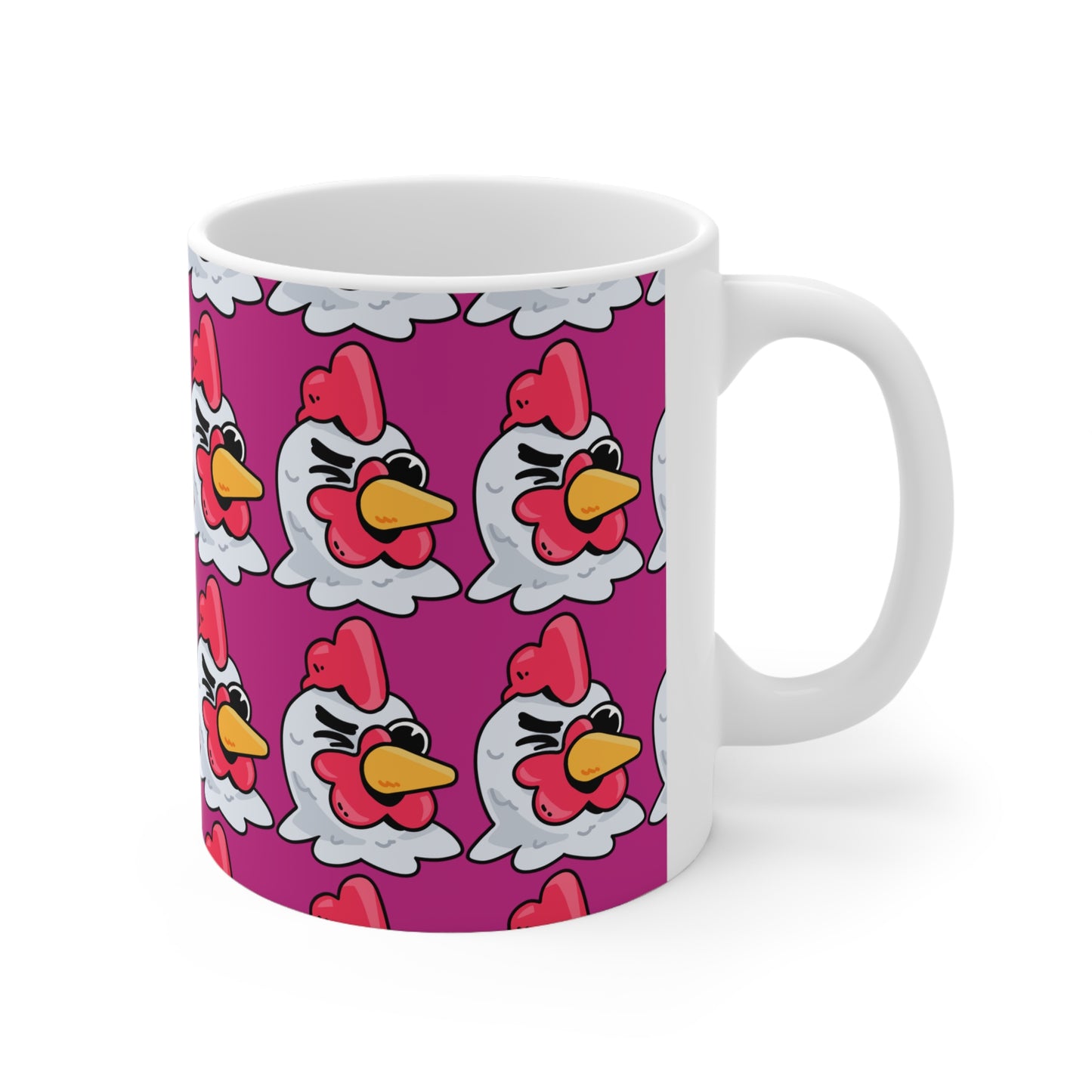 Gravy COQ Wink Head Fan Art with Black Text; COQ INU 0x420 Hot Pink Print Ceramic Mug 11oz