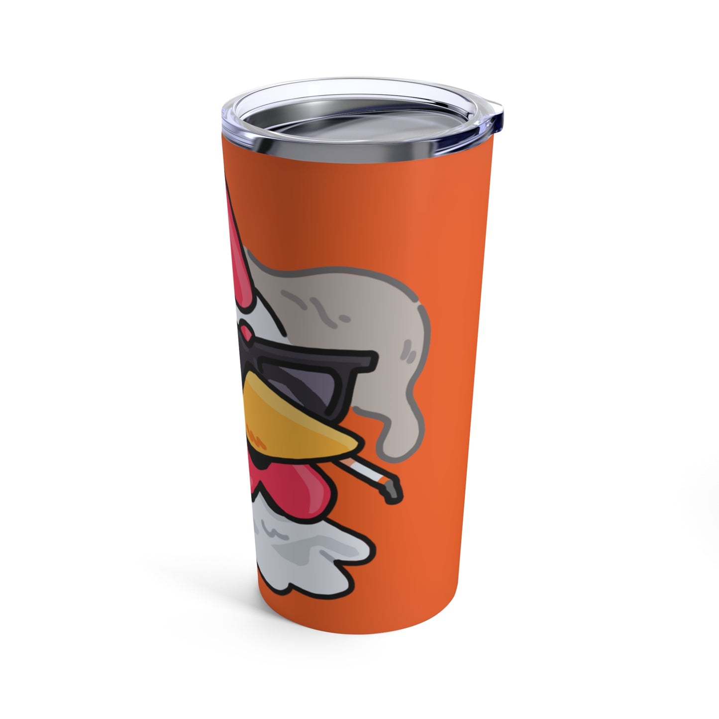 Gravy Fan Art Tumbler 20oz COQ Head Smoker, on Orange Background, Funny Chicken (Chikn)