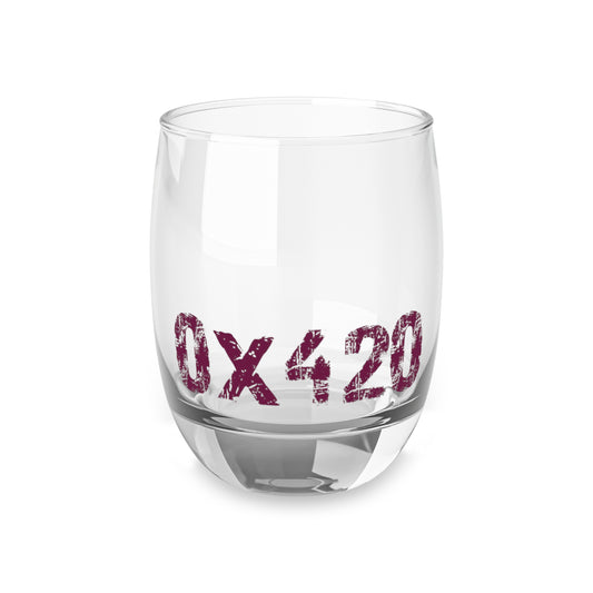 Whiskey Glass 0x420 Purple Text COQ INU by Nifty