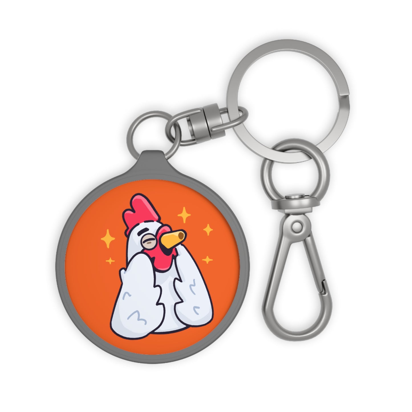 Keyring Tag COQ INU 0x420 Orange back ground #Feels Good by Gravy