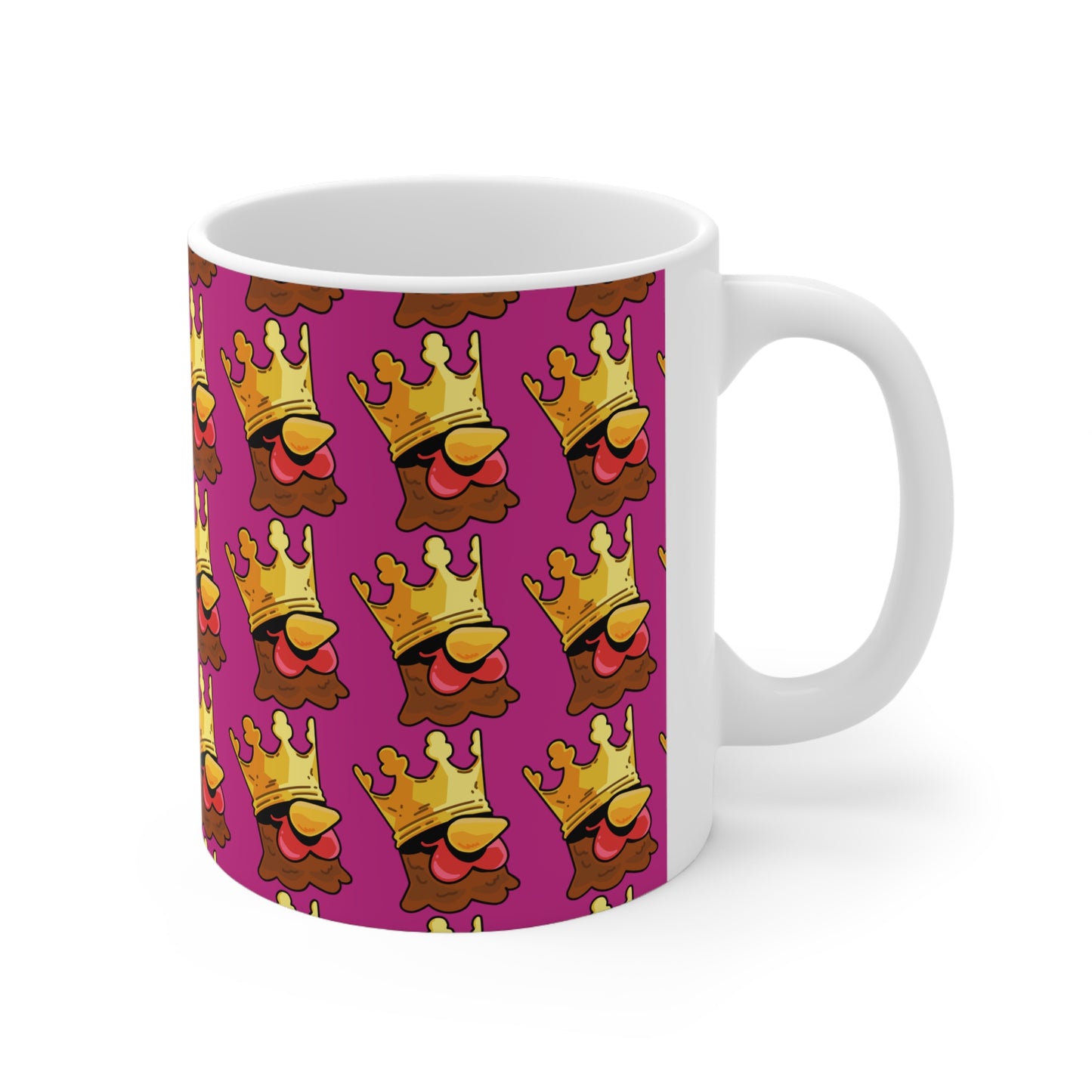 Gravy Crown Head Fan Art with Black Text; COQ INU 0x420 Hot Pink Print Ceramic Mug 11oz