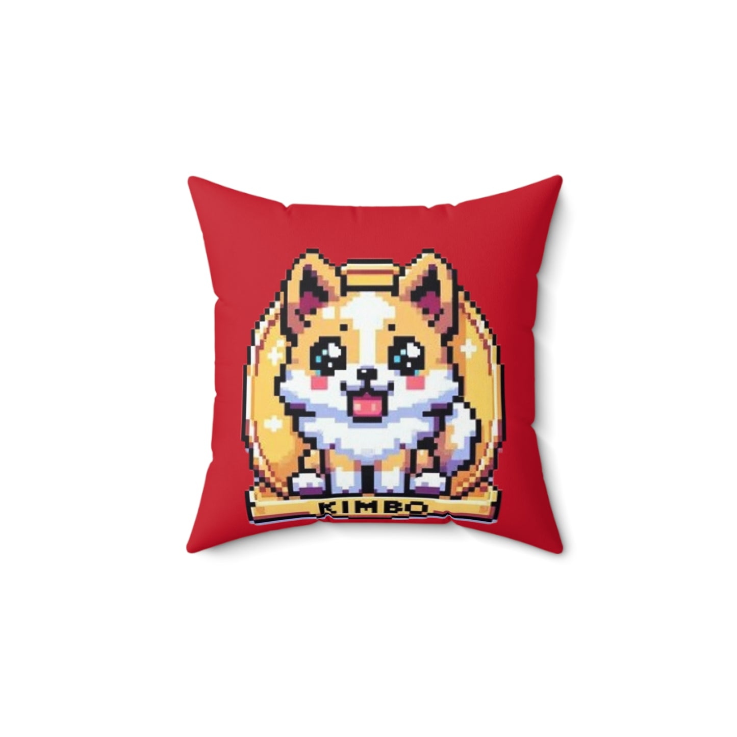 KIMBO Red Spun Polyester Square Pillow 0x420 INU signature (COQ INU 0x420) #KIMBO Gold By Nifty