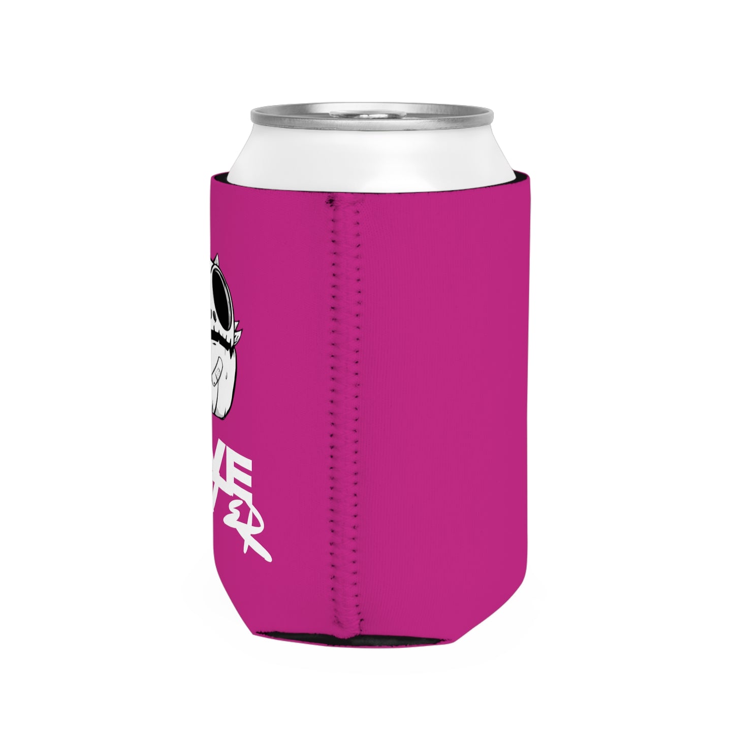 Love Monster Can Cooler Sleeve White Text & Skully Head