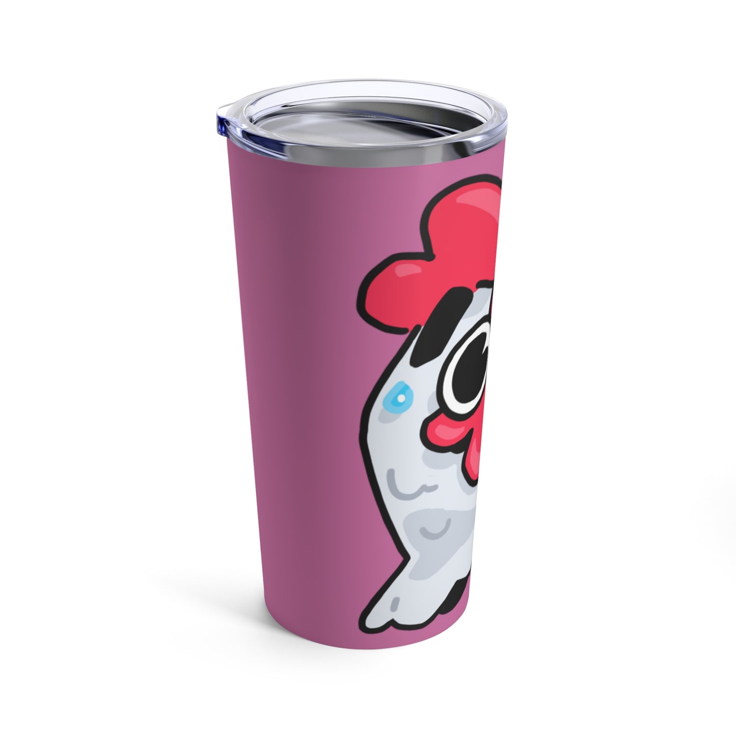 Gravy Fan Art Tumbler 20oz COQ Head Whistle on Pink Background Funny Chicken (Chikn)