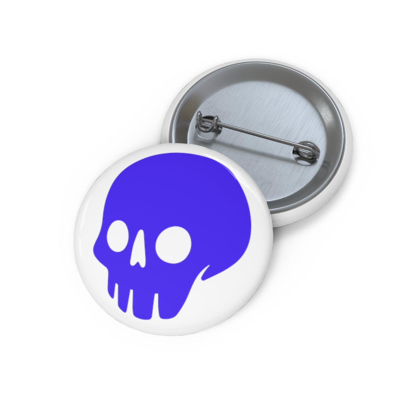 Madskullz Purple Skull Logo on white Pin Buttons