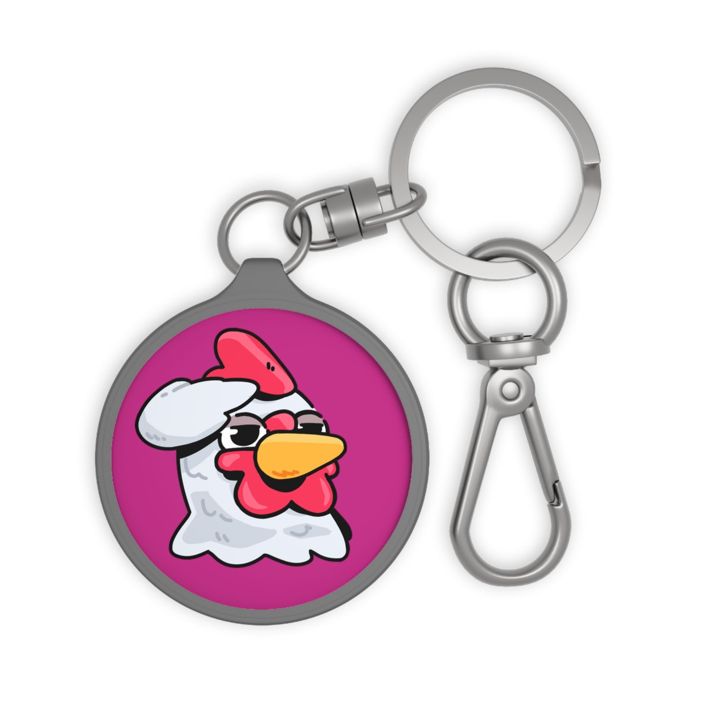 Keyring Tag COQ INU 0x420 Hot Pink back ground COQ Salute by Gravy