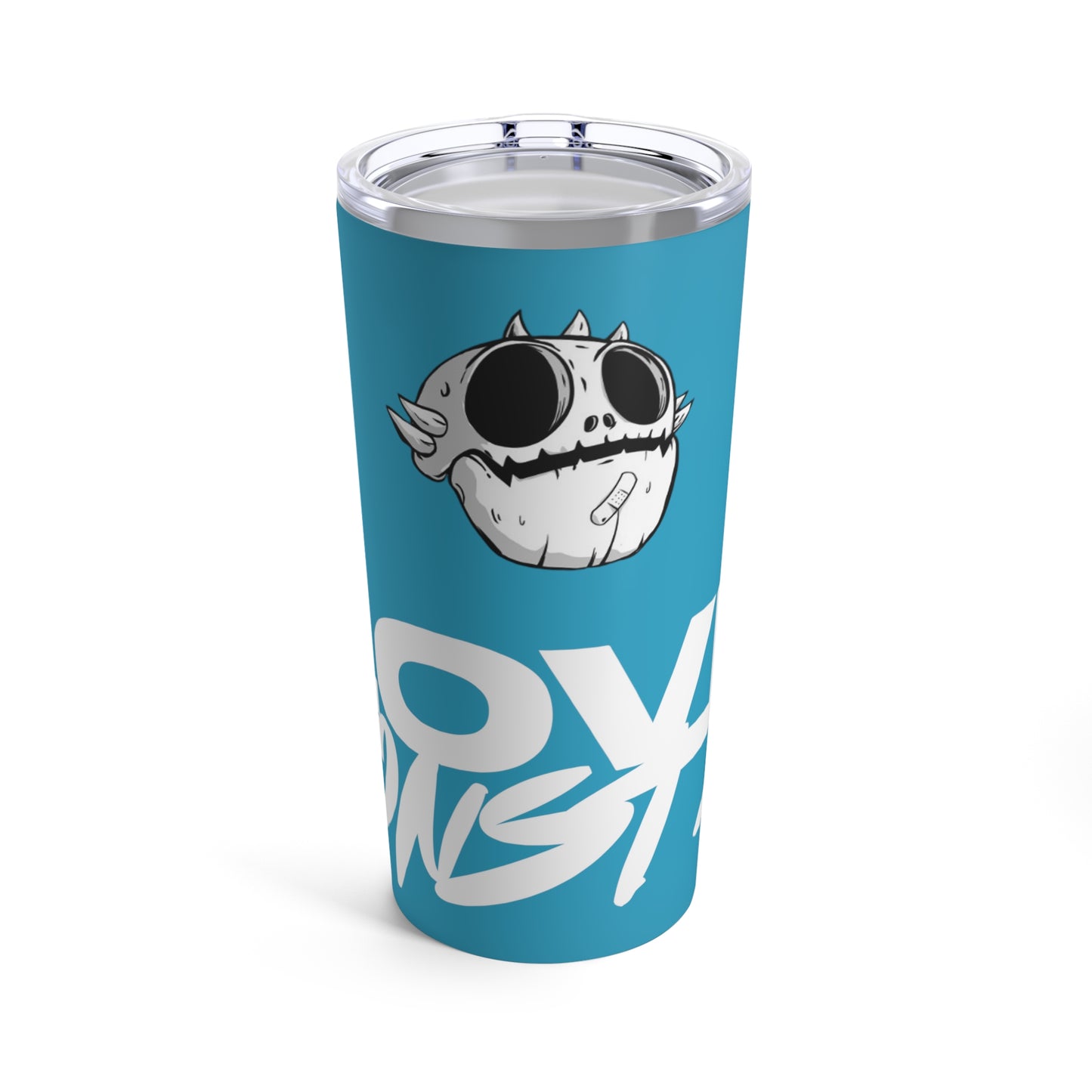 20oz Love Monster Tumbler with White Text & Skull Design, Insulated Drinkware