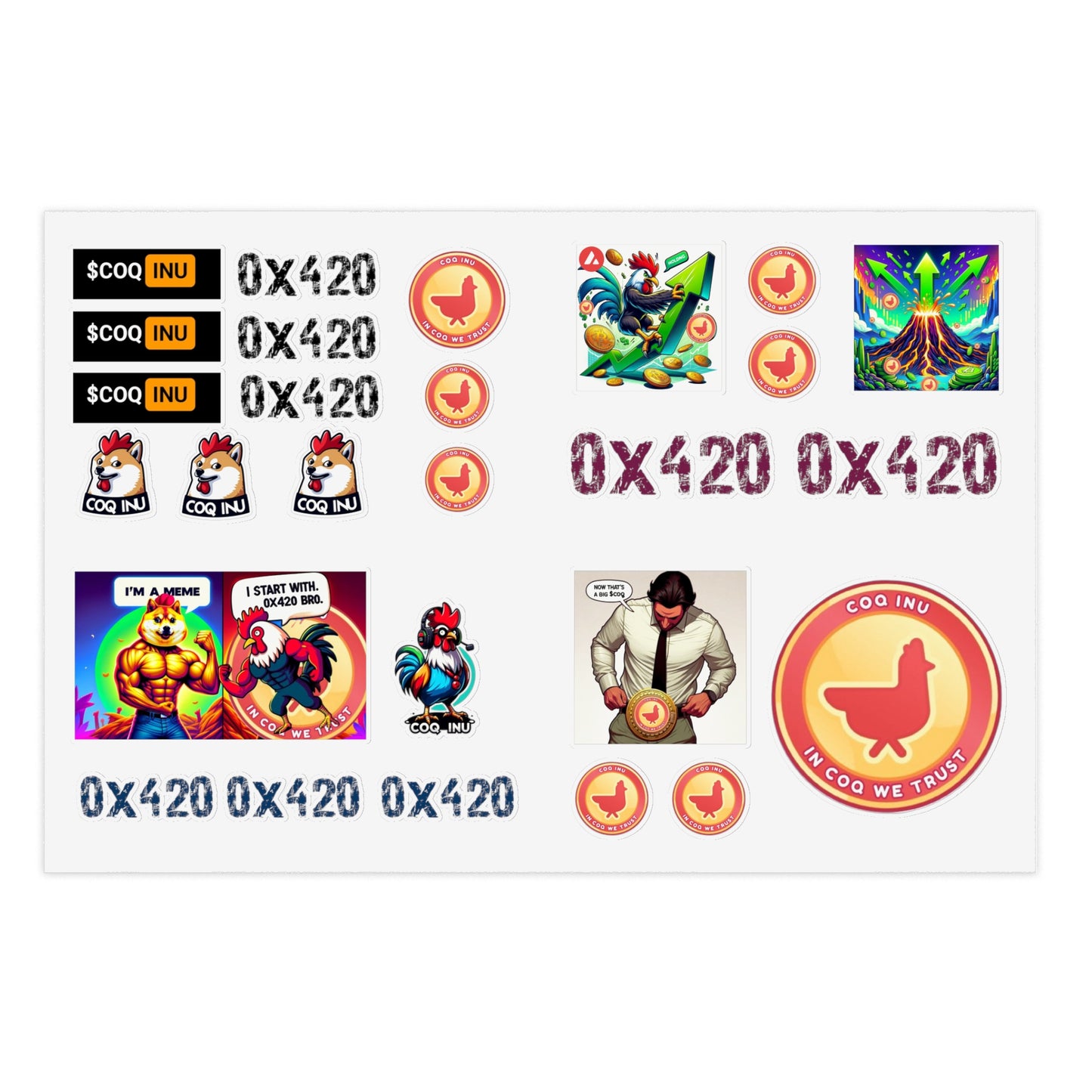 Sticker Sheets COQ INU Coin & Memes By Nifty