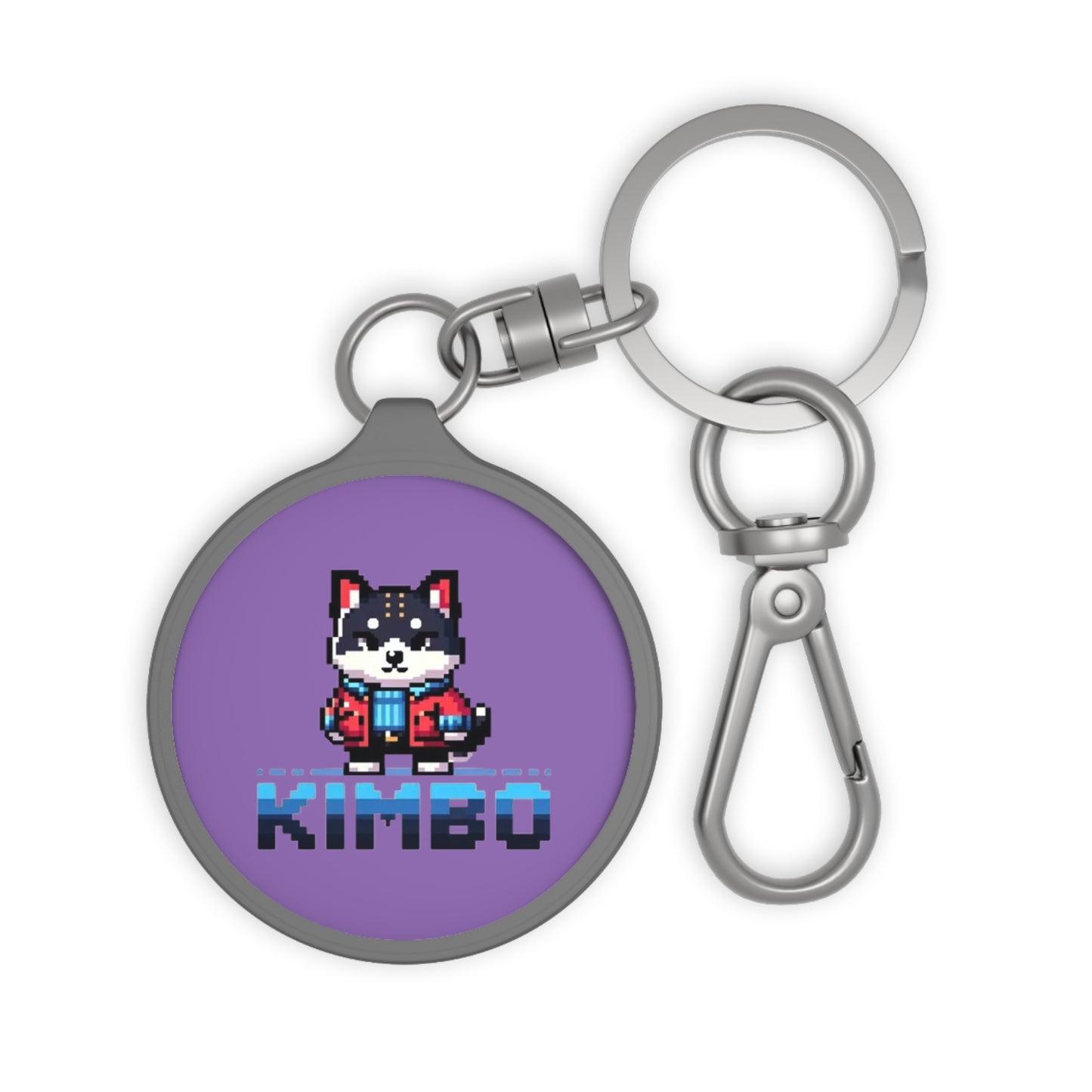 KIMBO Keyring Tag COQ INU 0x420 Purple back ground #KIMBO Blue By Nifty