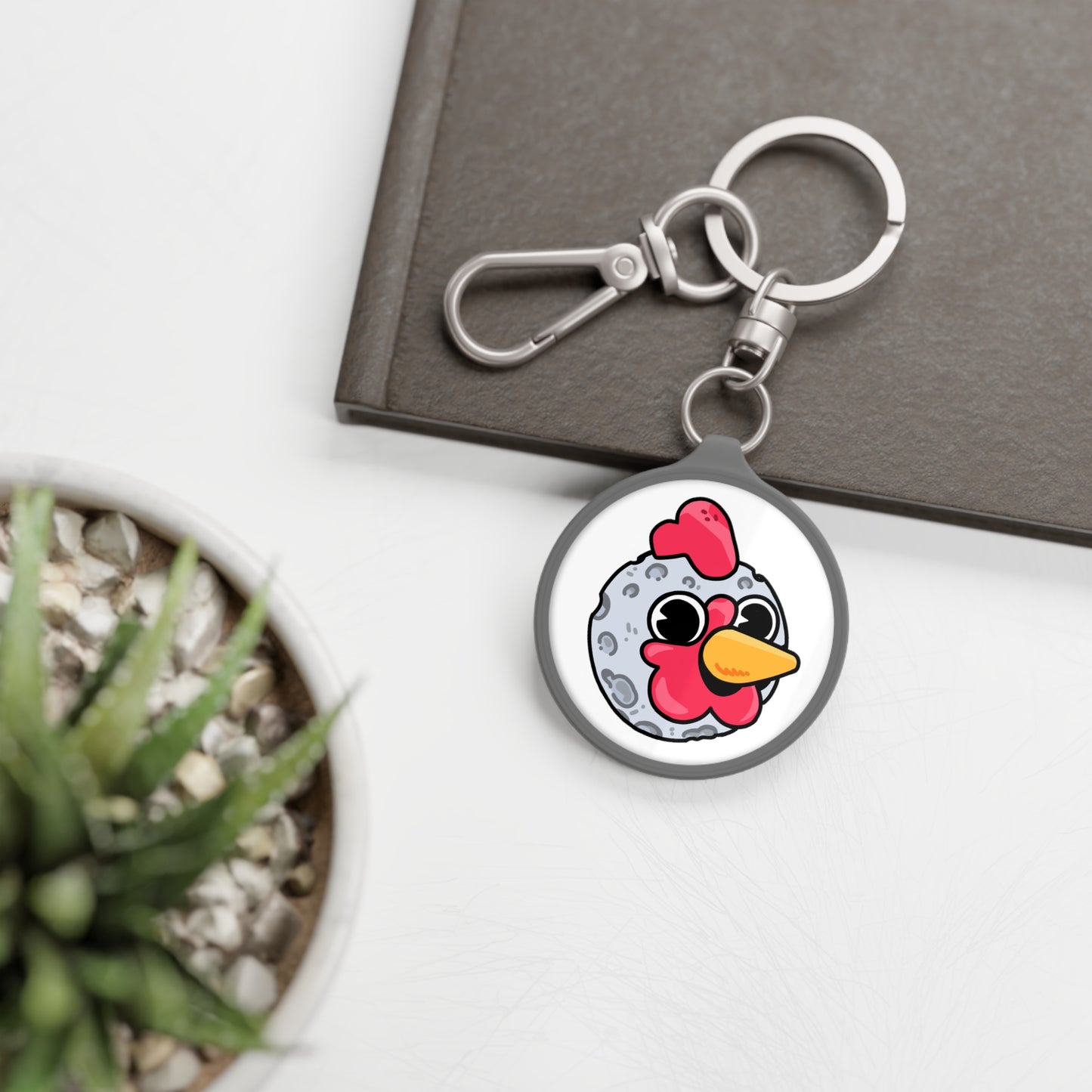 Keyring Tag COQ INU 0x420 White back ground COQ Moon by Gravy