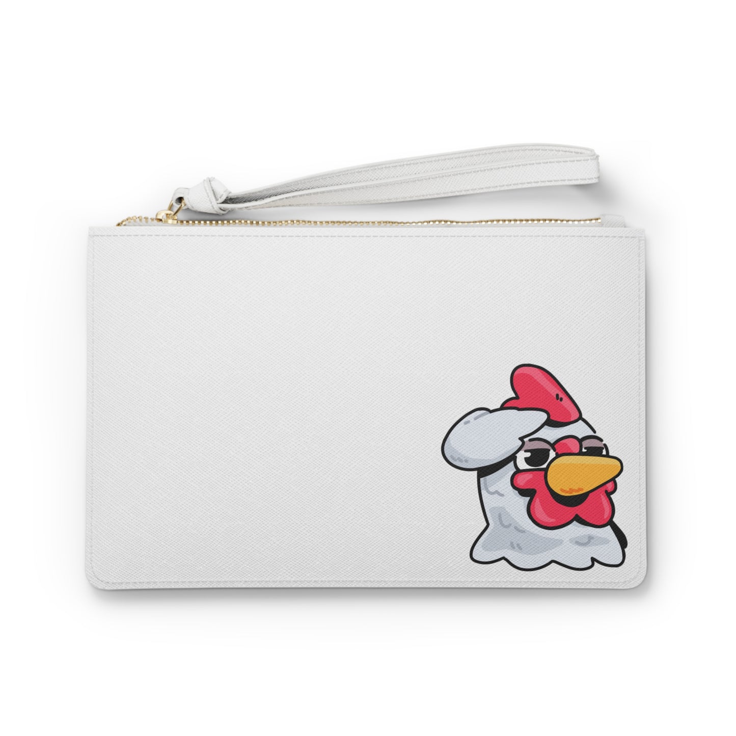 Gravy Fan Art Clutch Bag on White Bag COQ Salute Head with COQ INU Logo (0x420 INU Shop)