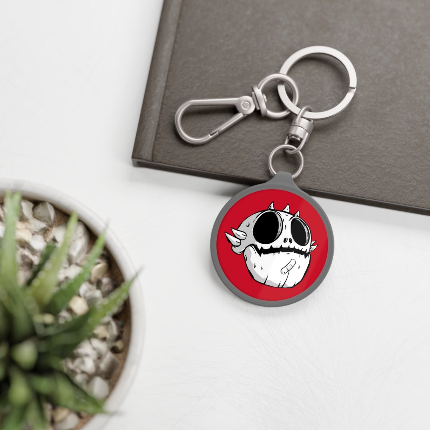 Keyring Tag Love Monster White Emblem with Skully Head