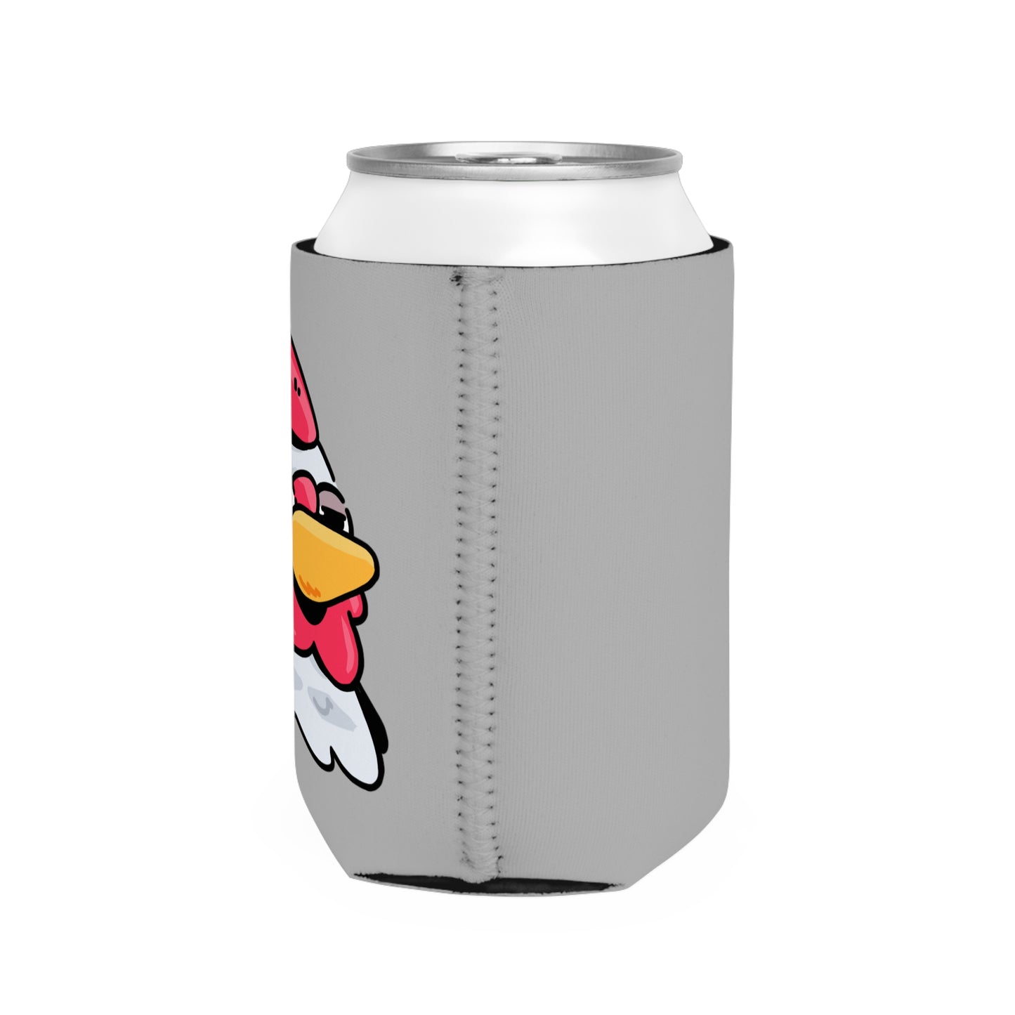 Light Grey Can Cooler Sleeve Fan Art COQ INU Salute Head 0x420 Black Text by Gravy