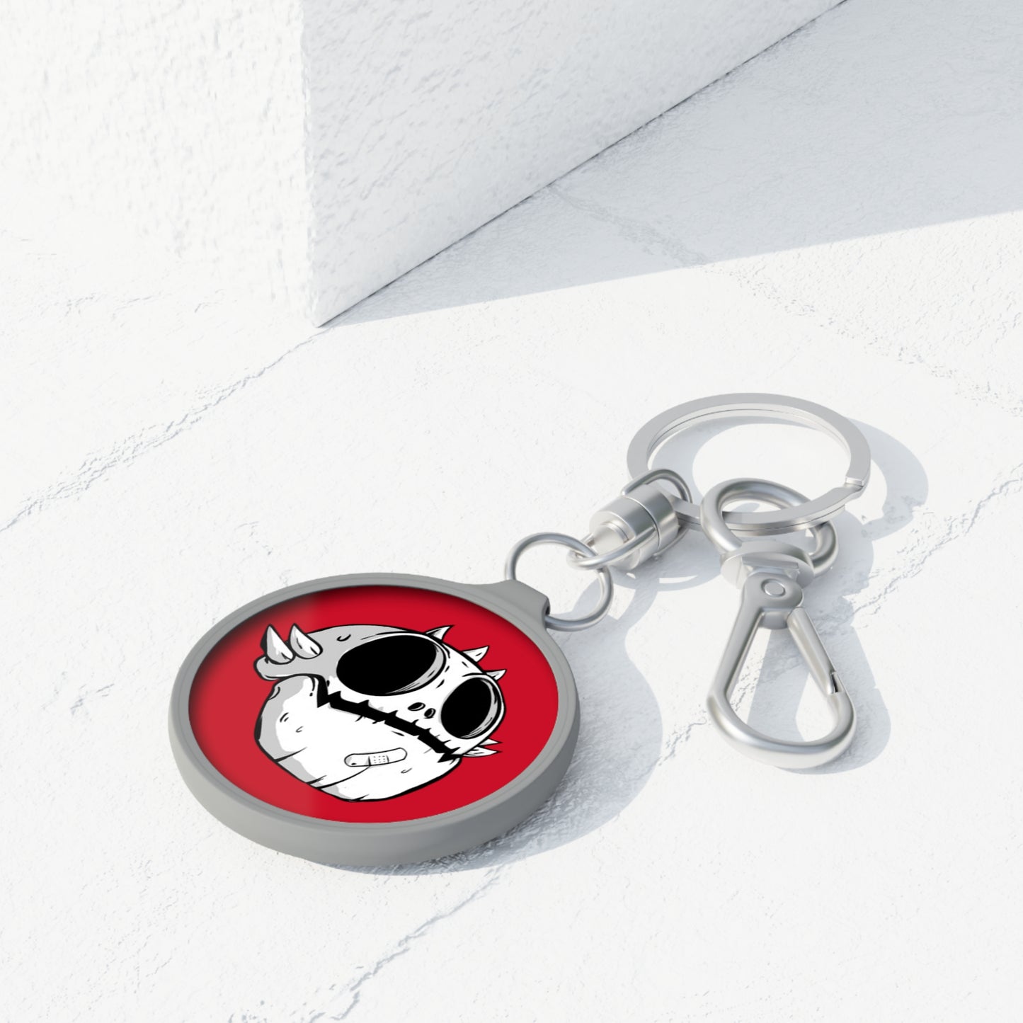 Keyring Tag Love Monster White Emblem with Skully Head