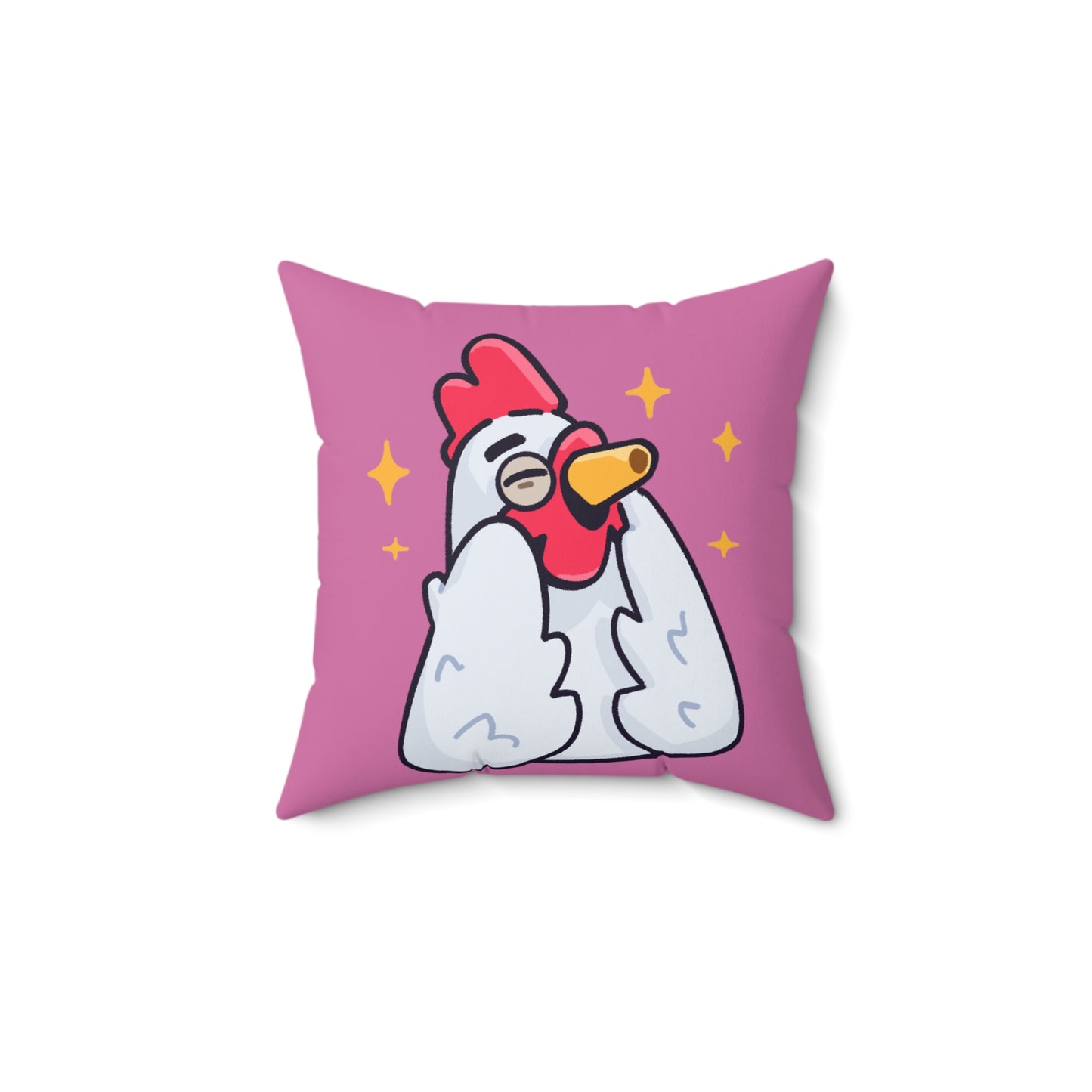 Pink Spun Polyester Square Pillow 0x420 INU signature (COQ INU 0x420) #Feels Good by Gravy