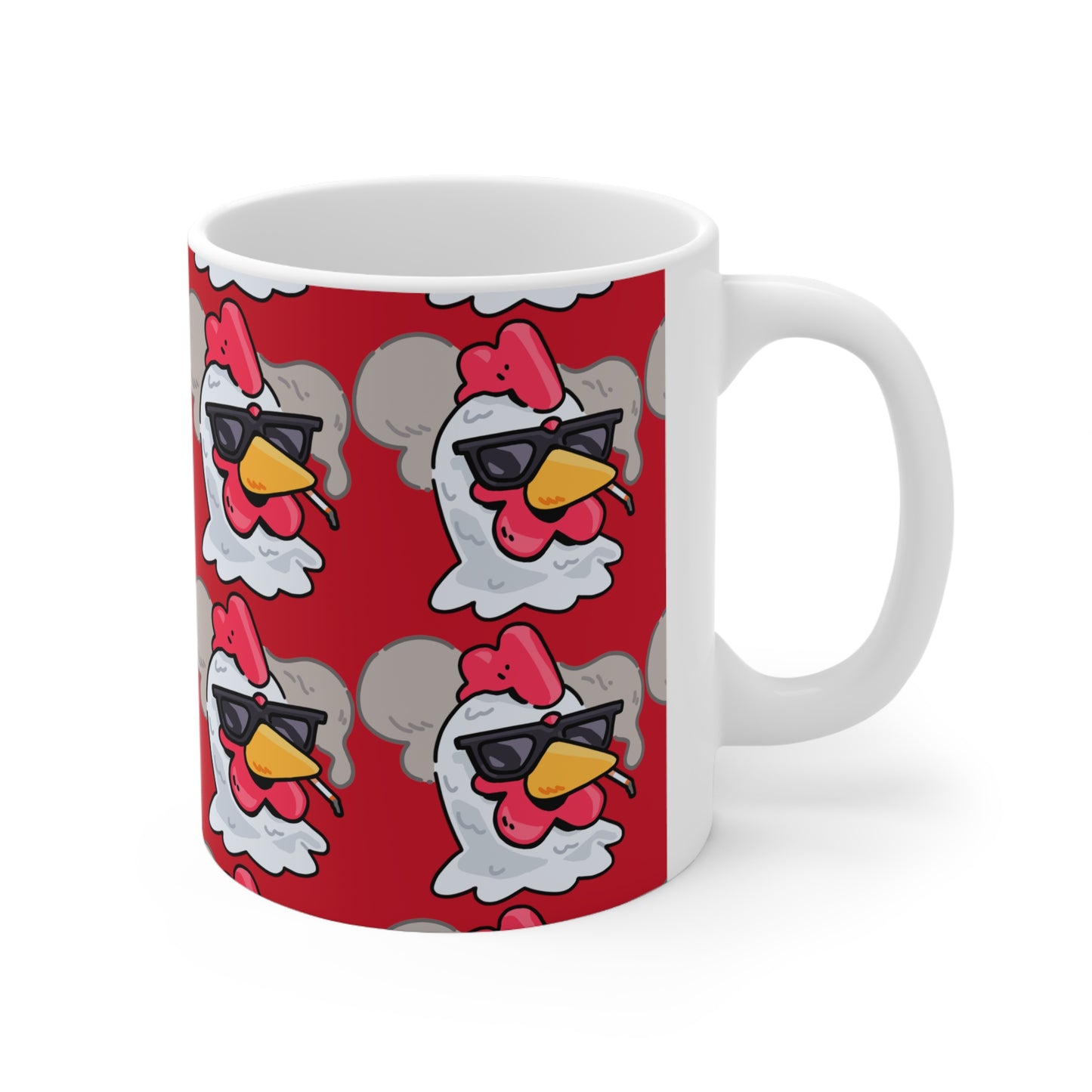 Gravy Smoking Head Fan Art with Black Text; COQ INU 0x420 Red Print Ceramic Mug 11oz