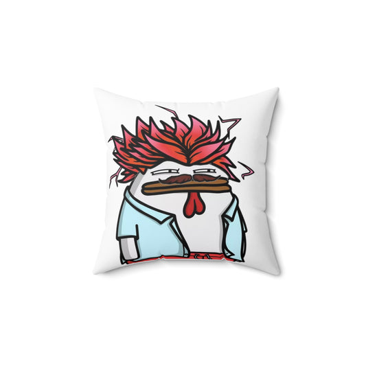 White Spun Polyester Square Pillow Pepe Portraits signature by Numpty (COQ INU 0x420) #2720