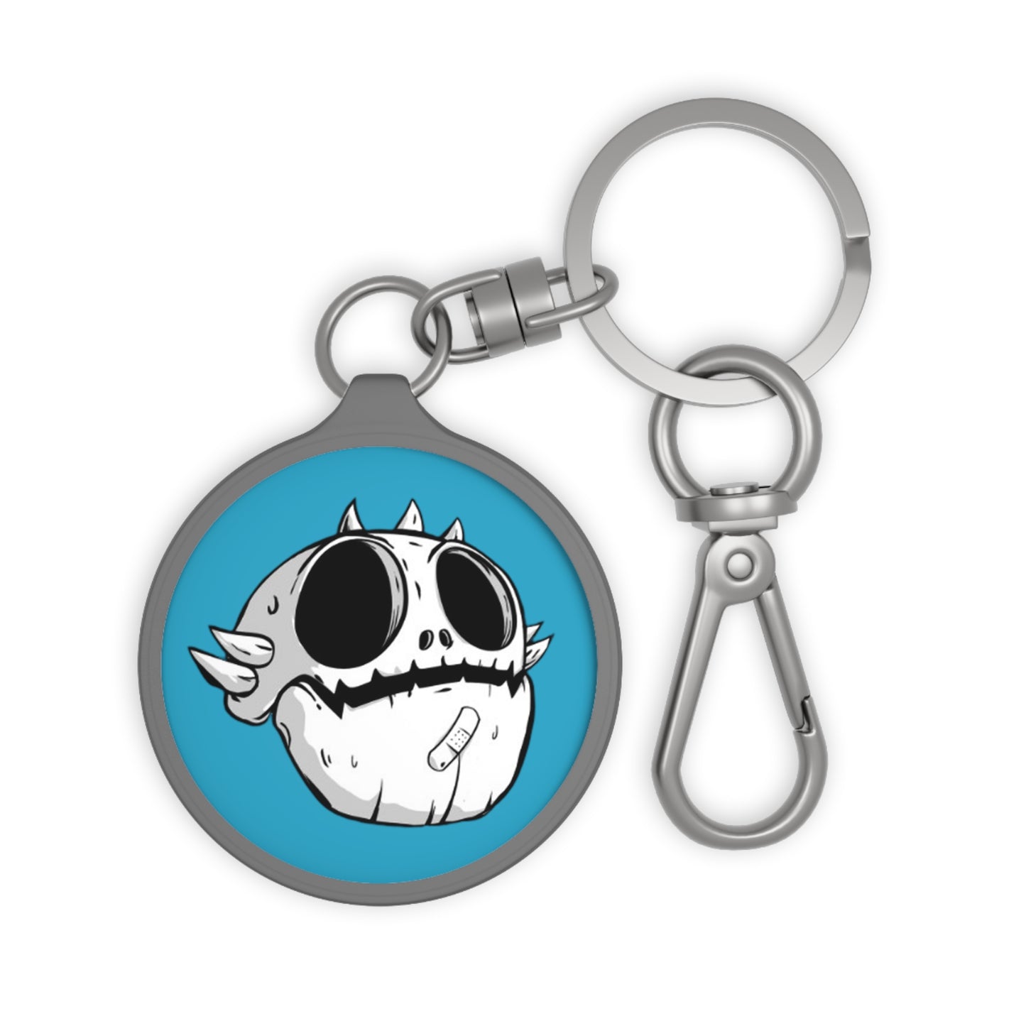 Keyring Tag Love Monster White Emblem with Skully Head