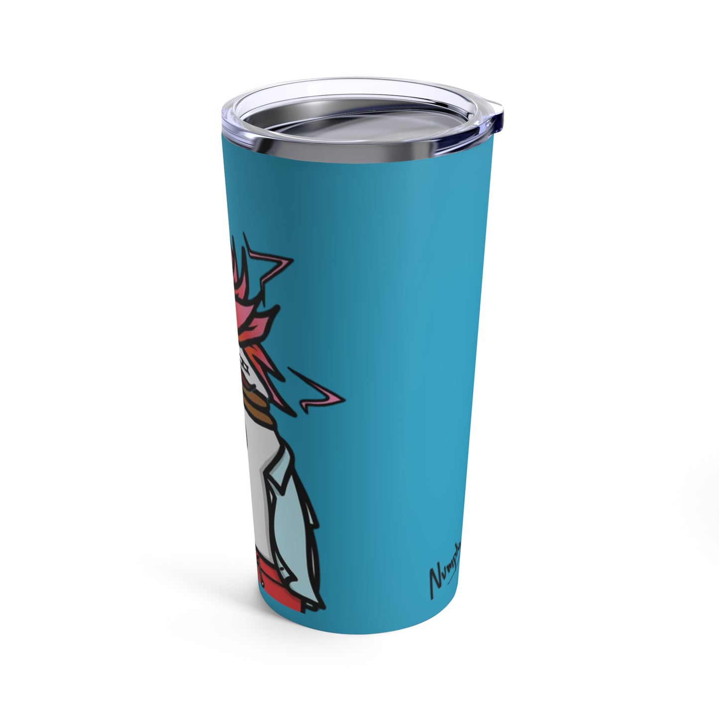 Pepe Portraits Tumbler 20oz COQ(0x420 Shop) on Turquoise Background #2720 by Numpty