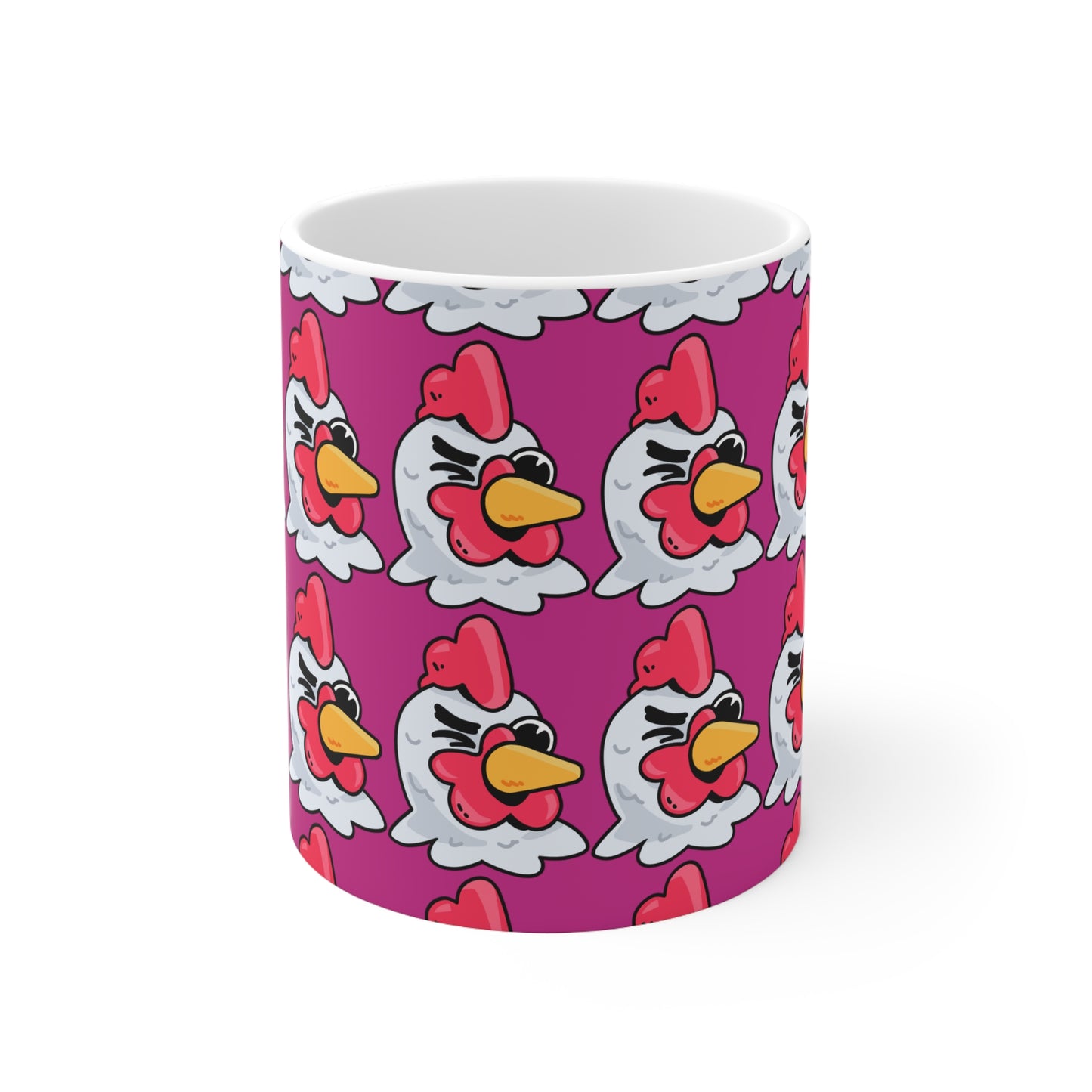 Gravy COQ Wink Head Fan Art with Black Text; COQ INU 0x420 Hot Pink Print Ceramic Mug 11oz