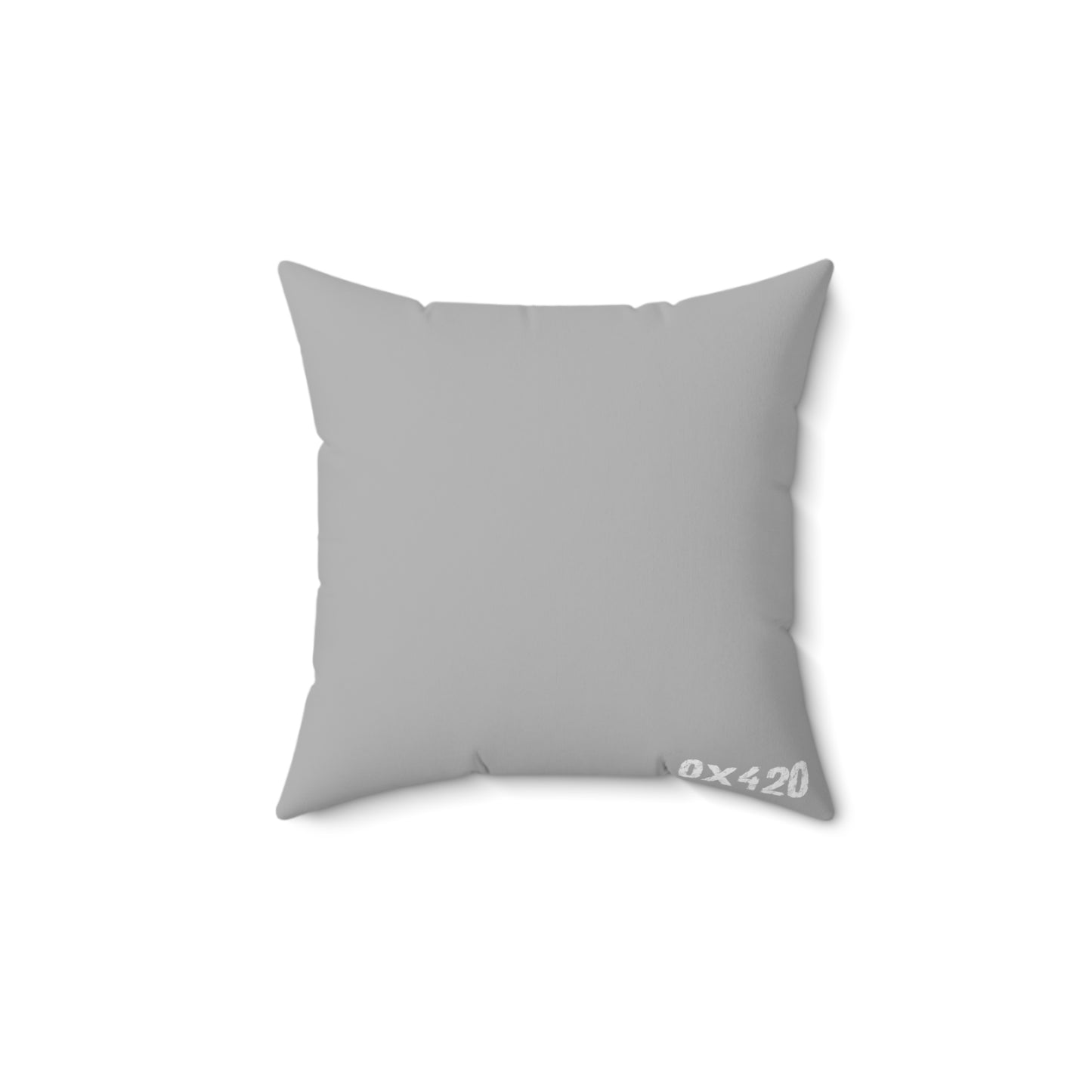 White on Light Gray Spun Polyester Square Pillow Fan Art by Nifty