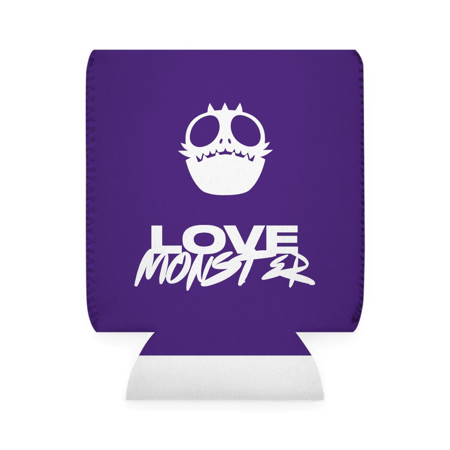 Love Monster Can Cooler Sleeve White Text & White Logo Emblem