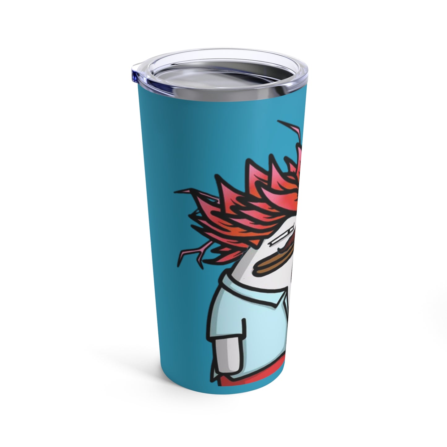 Pepe Portraits Tumbler 20oz COQ(0x420 Shop) on Turquoise Background #2720 by Numpty