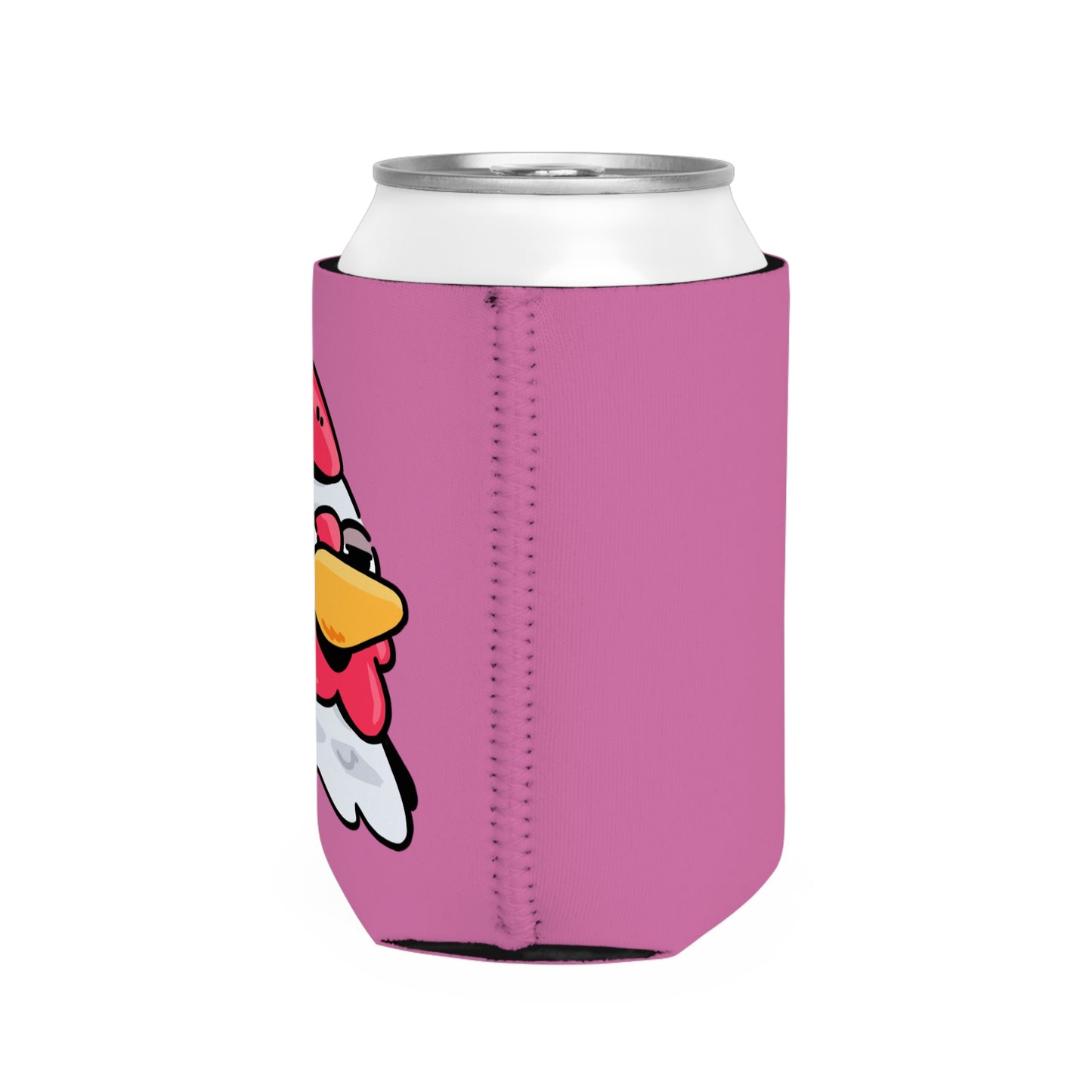 Light Pink Can Cooler Sleeve Fan Art COQ INU Salute Head 0x420 Black Text by Gravy