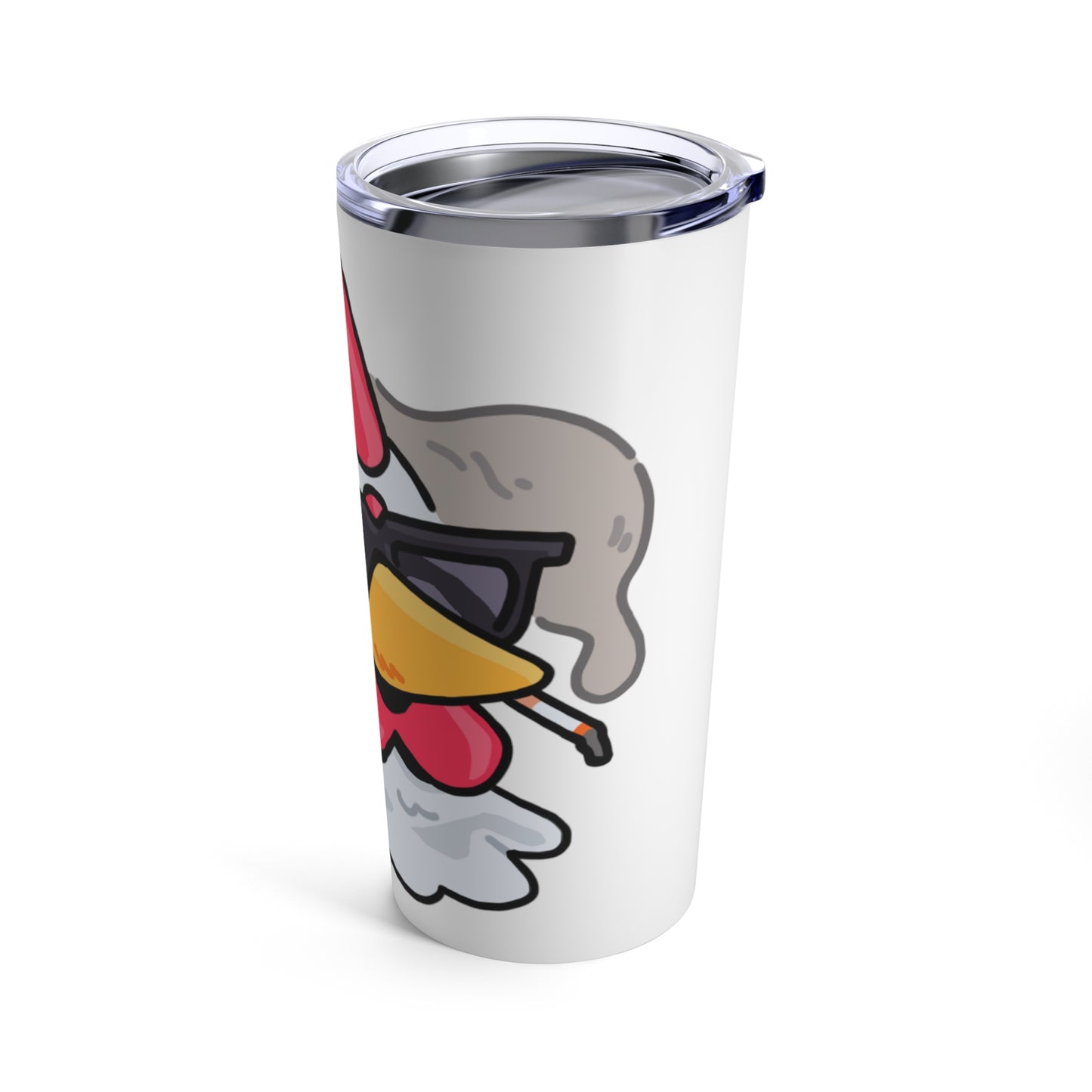 Gravy Fan Art Tumbler 20oz COQ Head Smokers, on White Background, Funny Chicken (Chikn)