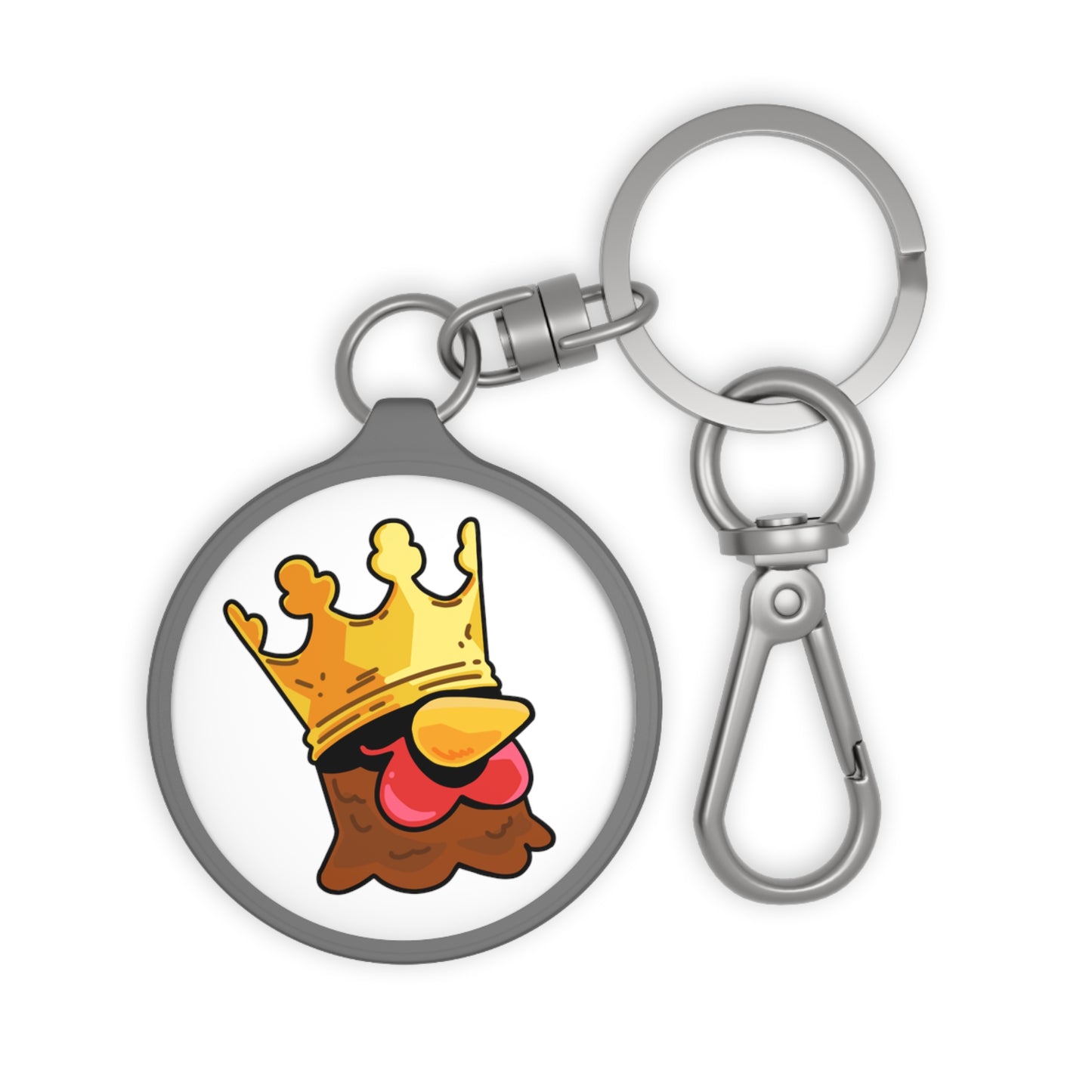 Keyring Tag COQ INU 0x420 White back ground COQ head Crown by Gravy