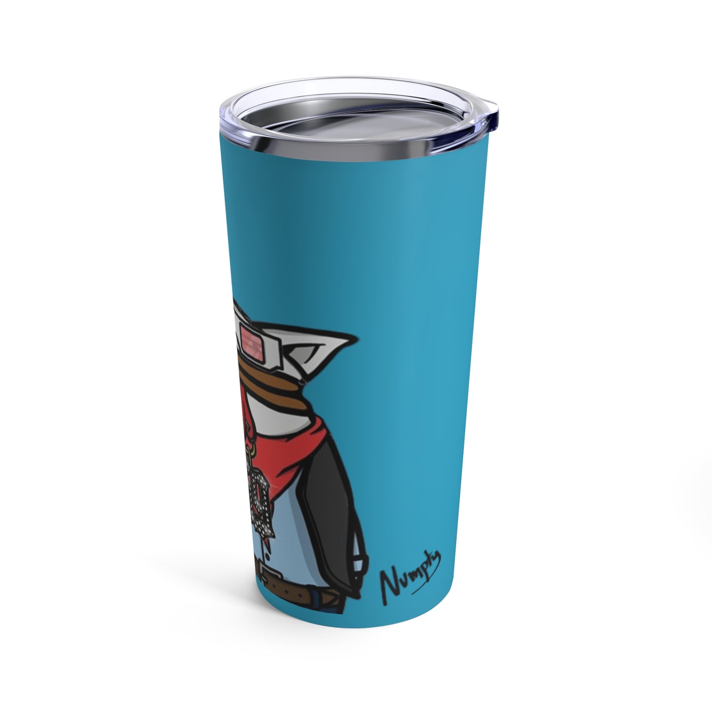 Pepe Portraits Tumbler 20oz COQ INU (0x420 Shop) on Turquoise Background # 69 Accessory by Numpty