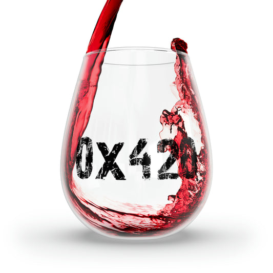 0x420 Black COQ INU Stemless Wine Glass, 11.75oz by Nifty