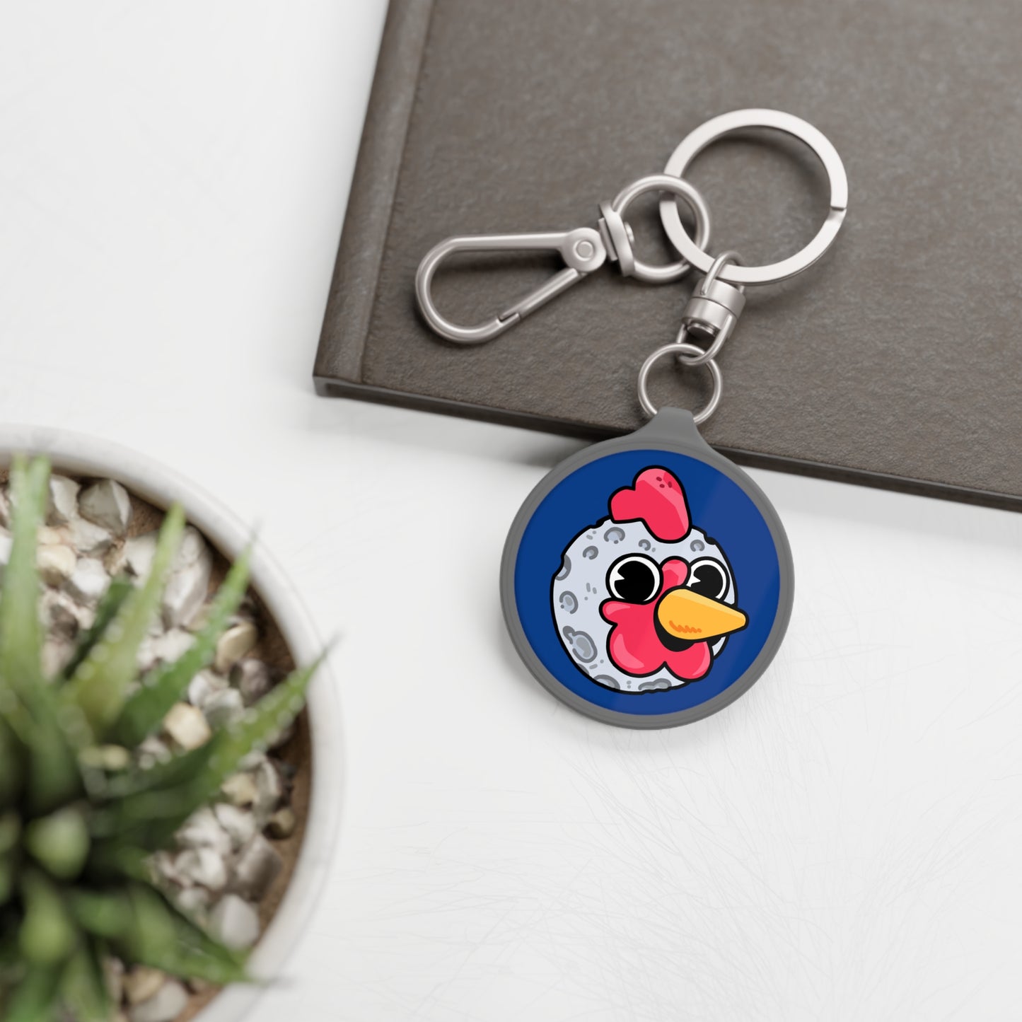 Keyring Tag COQ INU 0x420 Navy back ground COQ Moon by Gravy