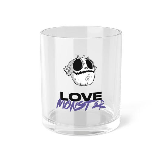 Love Monster Bar Glass Logo Text with Skully Head