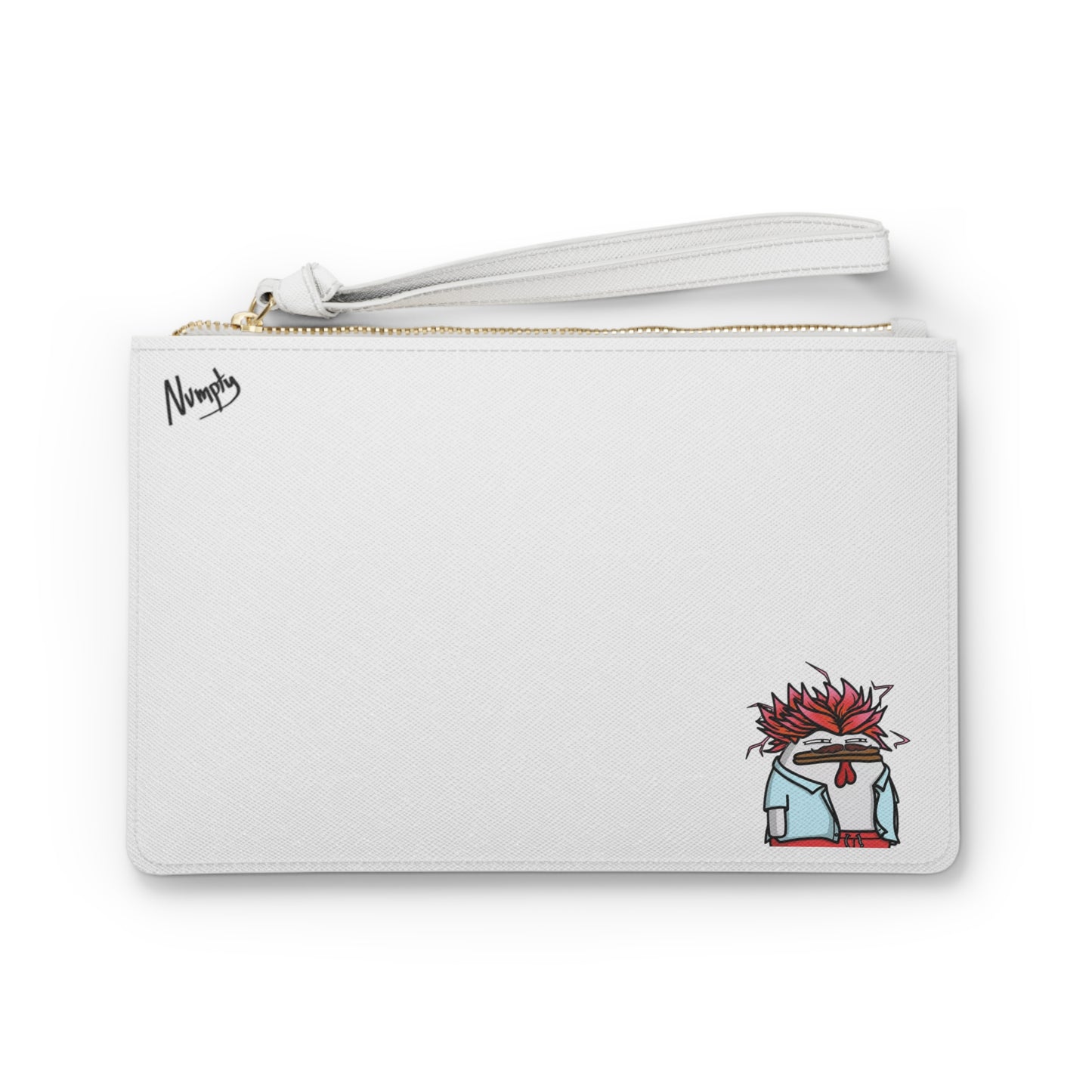 Pepe Portraits Clutch Bag on White Bag COQ INU Logo (0x420 INU Shop) with Numpty Signature